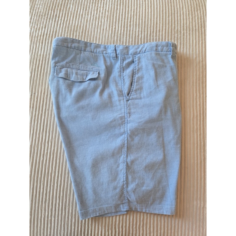 Tommy Bahama Shorts Mens  44 Blue Heather Linen Blend Beach Coastal Relaxed 9.5"